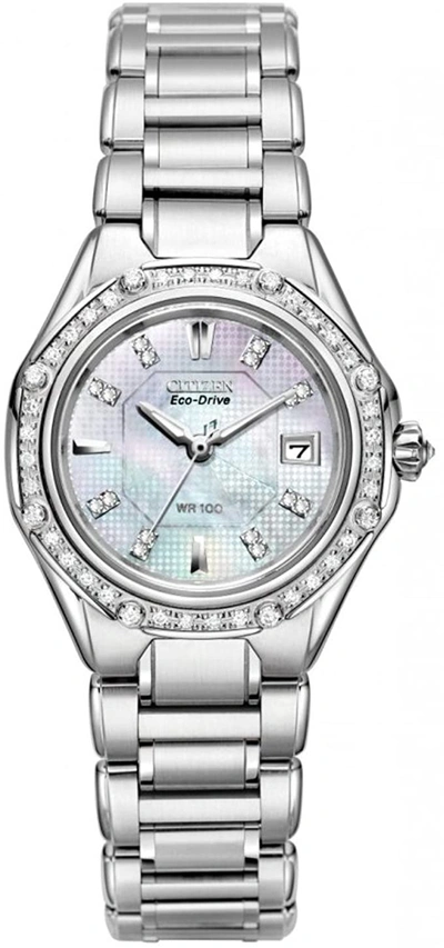 Pre-owned Citizen  Signature Octavia Ew2090-53d In Stainless Steel