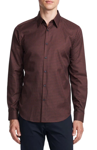 Theory Irving Slim Fit Check Button-up Shirt In Dark Pimento Multi