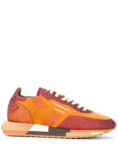 Ghoud Colour-block Logo Trainers In Orange