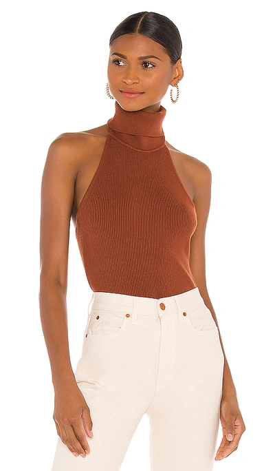 Ronny Kobo Yori Sweater Top In Brown