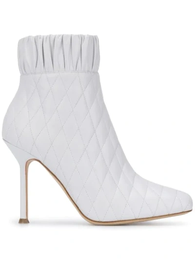 Chloe Gosselin Quilted Ankle Boots In White