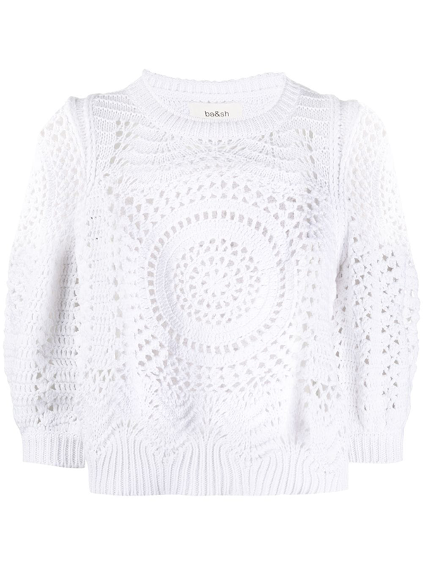 white open knit sweater