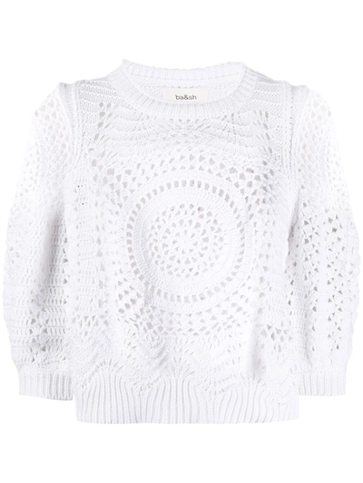 Ba&sh Ba & Sh Confetti Open-knit Sweater In White