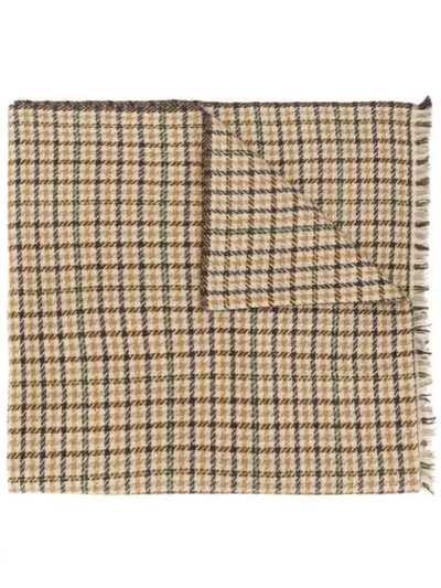 Isabel Marant Check Wool Scarf In Brown