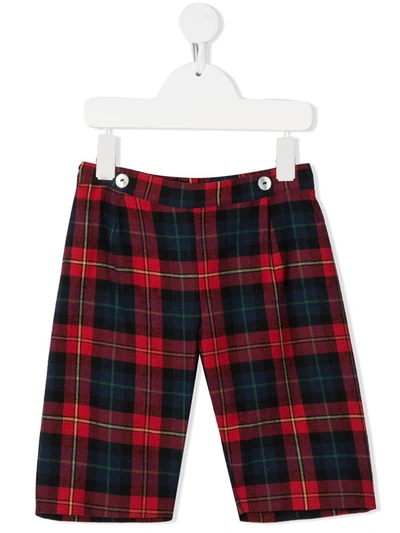 Siola Kids' Check Pattern Pull-on Shorts In Red