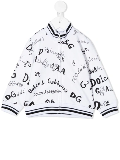 Dolce & Gabbana Babies' Logo Letter-print Sweatshirt In White