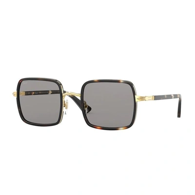 Persol Po2475s Gold &amp; Striped Browne &amp; Smoke Sunglasses In Grey