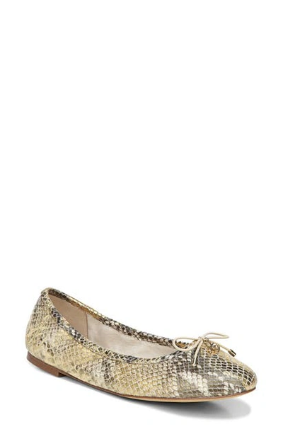 Sam Edelman Women's Felicia Ballet Flats Women's Shoes In Gold/ Gold Leather