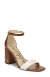 Sam Edelman Women's Daniella Two-piece Block-heel Sandals Women's Shoes In Modern Ivory/ Tawny Brown