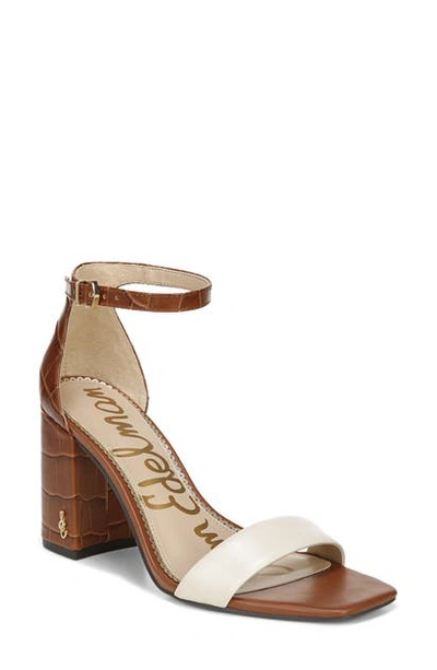 Sam Edelman Women's Daniella Two-piece Block-heel Sandals Women's Shoes In Modern Ivory/ Tawny Brown
