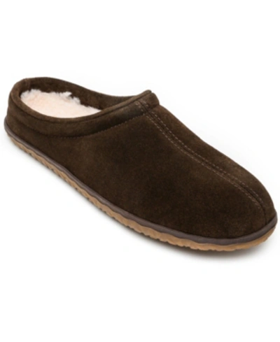 Minnetonka Men's Taylor Suede Clog Slide Slippers Men's Shoes In Dark Brown