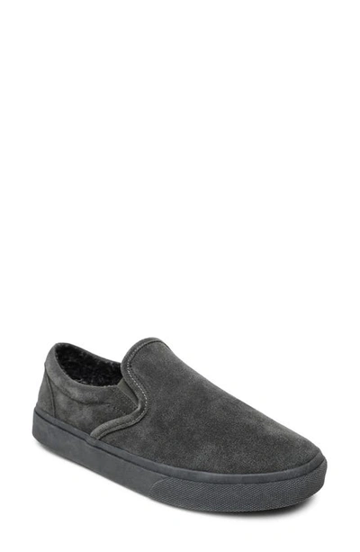 Minnetonka Men's Alden Lined Suede Slippers Men's Shoes In Charcoal