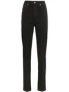 Helmut Lang Femme Hi Spikes High-rise Straight-leg Jeans In Black