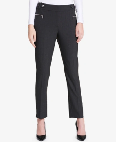 Calvin Klein Zip-pocket Straight-leg Pants In Dark Gray