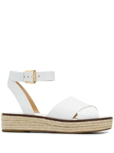 Michael Michael Kors Abbott Leather Espadrille Sandals In White | ModeSens