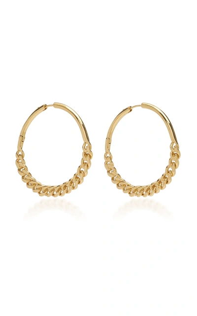 Demarson Women's Cristy Chain-detailed 12k Gold-plated Hoop Earrings