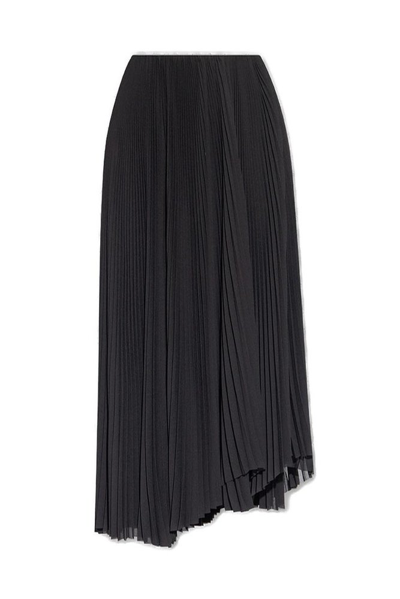 Balenciaga Tube Pleated Drawstring Skirt In Black
