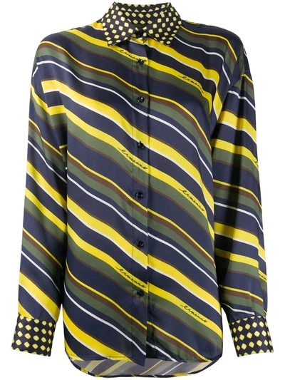 Ermanno Ermanno Stripes And Diamond Shirt In Yellow