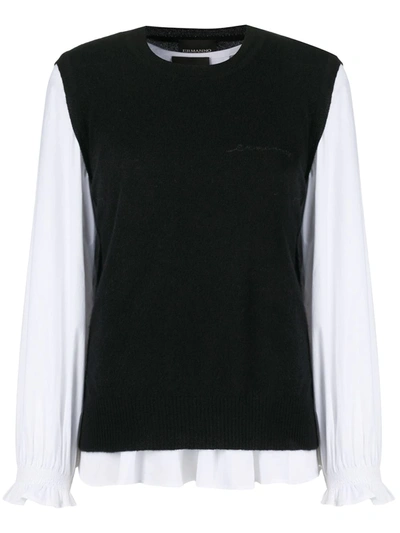 Ermanno Ermanno Knit-vest Blouse In Black