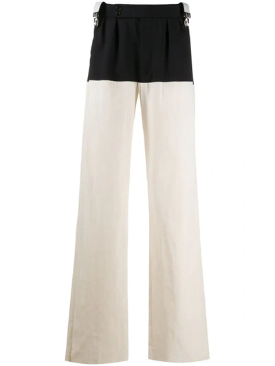 Raf Simons Wide Fit Pants With Horizontal Cut In Blue | ModeSens