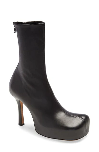 Bottega Veneta 105mm Bv Bold Leather Ankle Boots In  Black