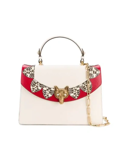 Gucci Linea E Loved Top-handle Satchel Bag, White/red In Neutrals