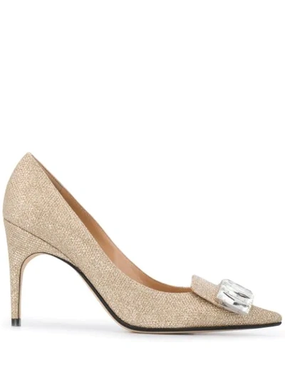 Sergio Rossi Sr1 Pointed Pumps In Gold