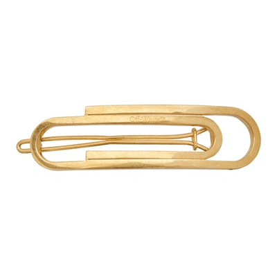 Off-white Paperclip Hair Clip In Gold