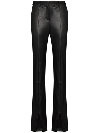 De La Vali The Blues Vegan Leather Straight-leg Pants In Black