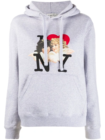 Fiorucci I Love Ny Print Hoodie In Grey