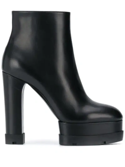 Casadei Platform 140mm Ankle Boots In Black