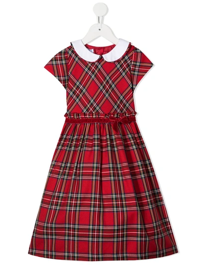 Siola Kids' Tartan Check Dress In Red