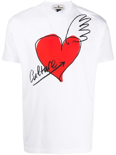Vivienne Westwood Heart Print T-shirt In White