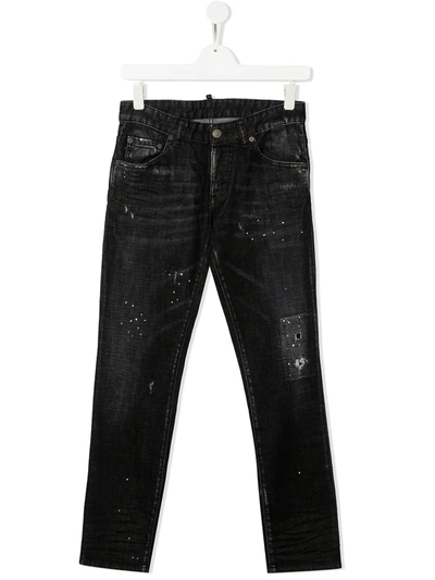 Dsquared2 Teen Distressed Skinny Jeans In Grey