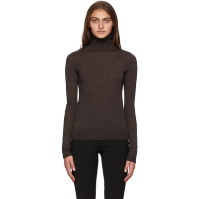 Totême Brown Zoza Turtleneck Wool Jumper