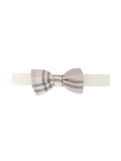 Le Bebé Enfant Babies' Check Bow Tie In Neutrals