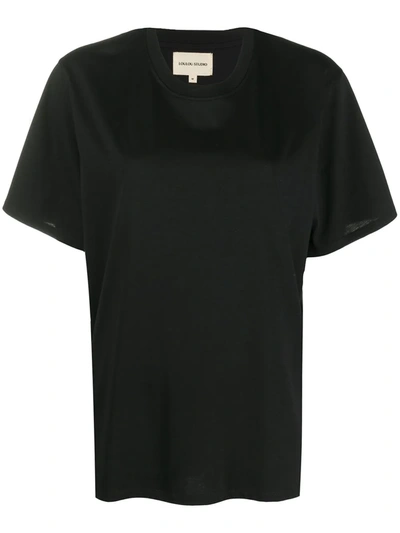 Loulou Studio Round Neck Cotton T-shirt In Black