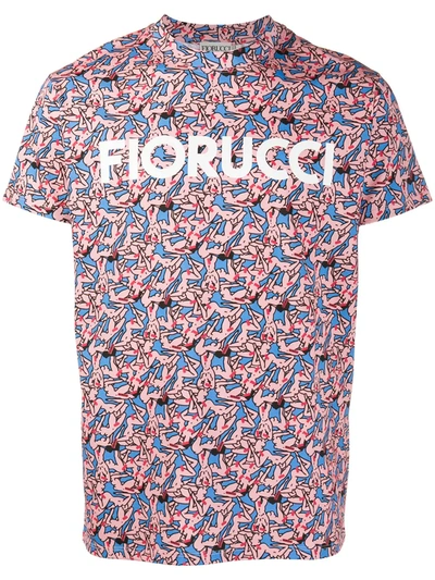 Fiorucci Logo Print Cotton T-shirt In Pink