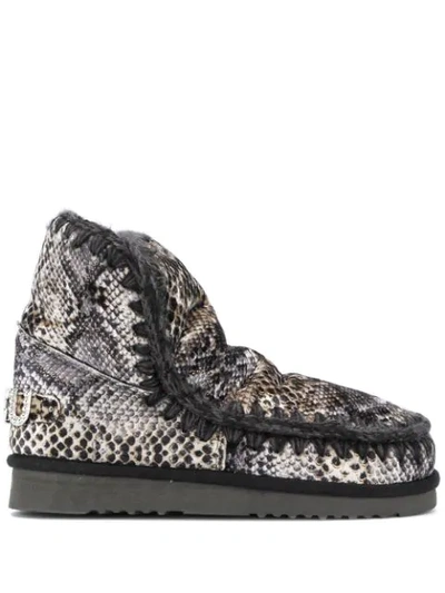 Mou Eskimo 18 Ankle Boots With Reptile Print In Animal Print