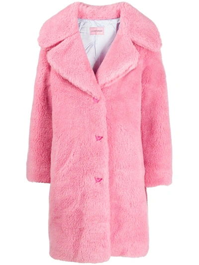 Chiara Ferragni Fluffy Oversized Coat In Pink