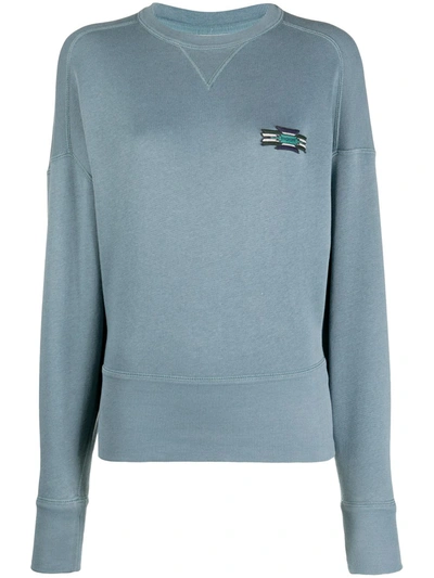 Isabel Marant Étoile Fitted-hem Logo Sweatshirt In Blue