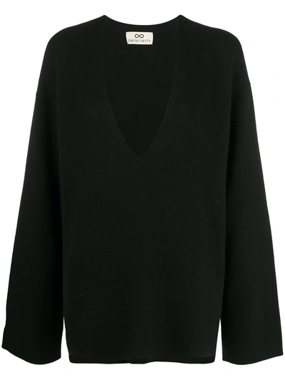 Sminfinity Long-sleeve Oversize Knitted Jumper In Black
