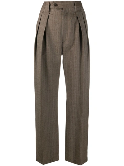 Barena Venezia High-waisted Tailored Trousers In Brown