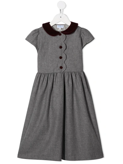 Siola Kids' Short-sleeve Flared Dress In Grey