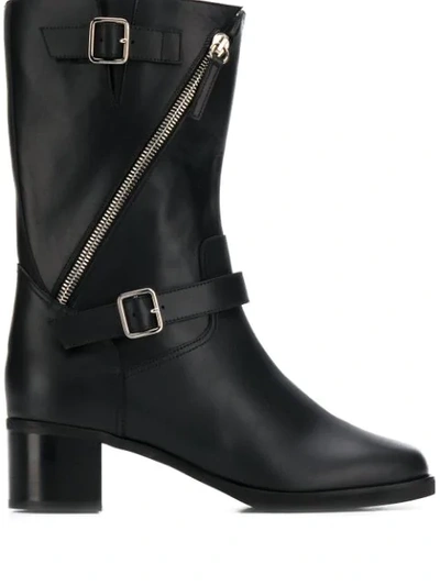 Giuseppe Zanotti Low Heels Ankle Boots In Black Leather