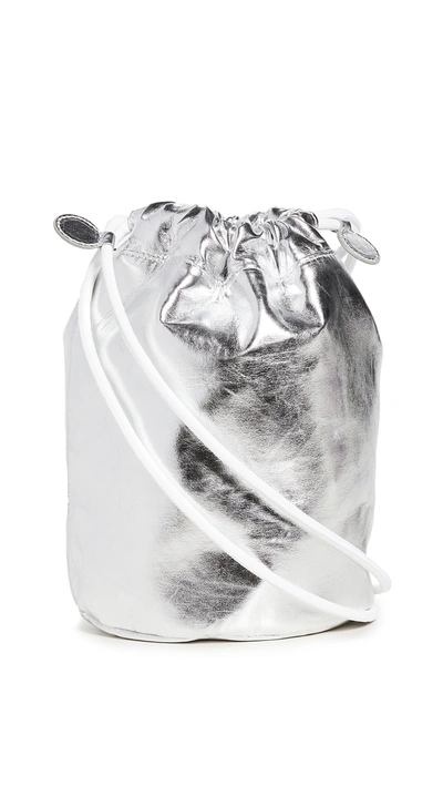 Mm6 Maison Margiela Mini Bucket Bag In Silver