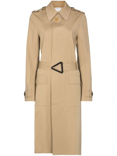 Bottega Veneta Single-breasted Trench Coat In Neutrals