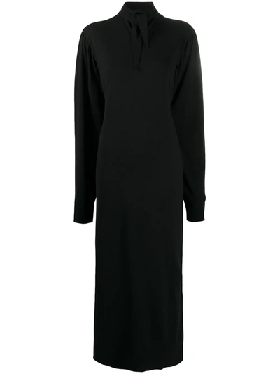 Lemaire Foulard Jersey Dress In 999 Black