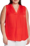 Vince Camuto V-neck Rumple Blouse In Bright Lady