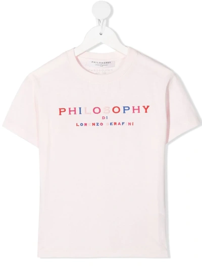 Philosophy Di Lorenzo Serafini Teen Logo-print Short-sleeved T-shirt In Pink